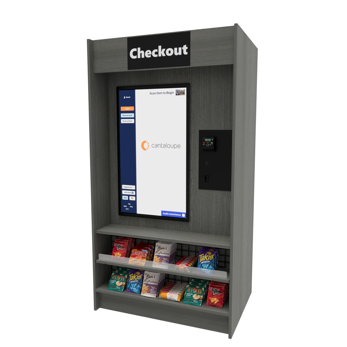 micro market checkout large screen